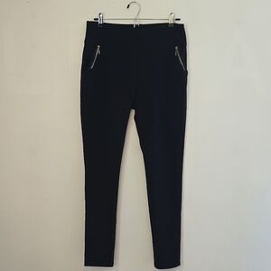 ShoSho Women's 1X Black Pants with Faux Zipper Pockets